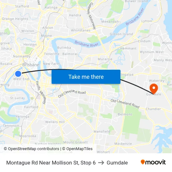 Montague Rd Near Mollison St, Stop 6 to Gumdale map