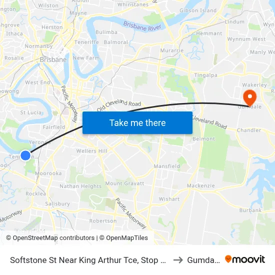 Softstone St Near King Arthur Tce, Stop 38 to Gumdale map