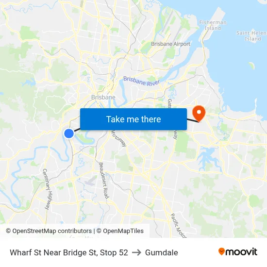 Wharf St Near Bridge St, Stop 52 to Gumdale map