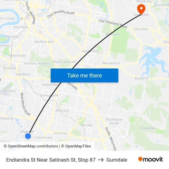 Endiandra St Near Satinash St, Stop 87 to Gumdale map