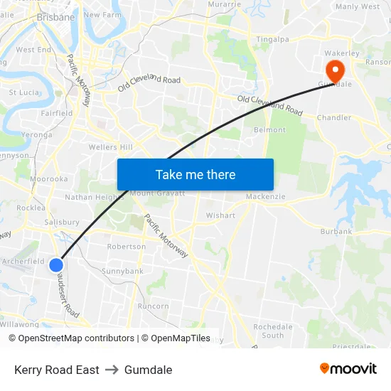Kerry Road East to Gumdale map