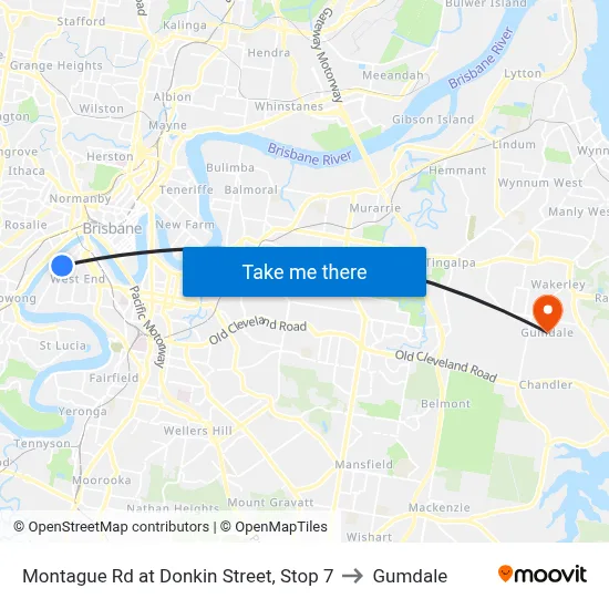 Montague Rd at Donkin Street, Stop 7 to Gumdale map