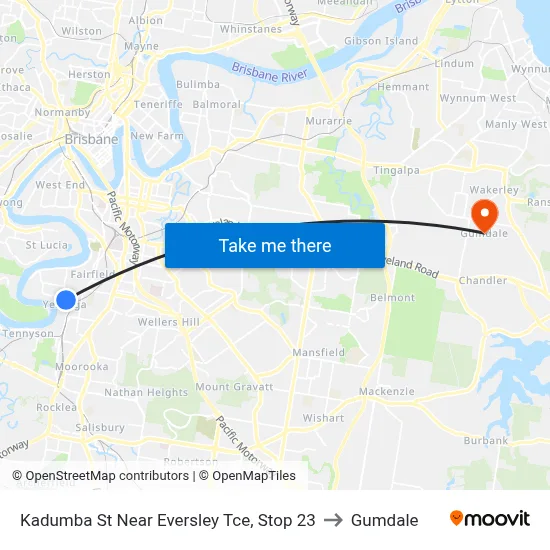 Kadumba St Near Eversley Tce, Stop 23 to Gumdale map