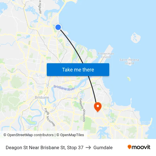 Deagon St Near Brisbane St, Stop 37 to Gumdale map