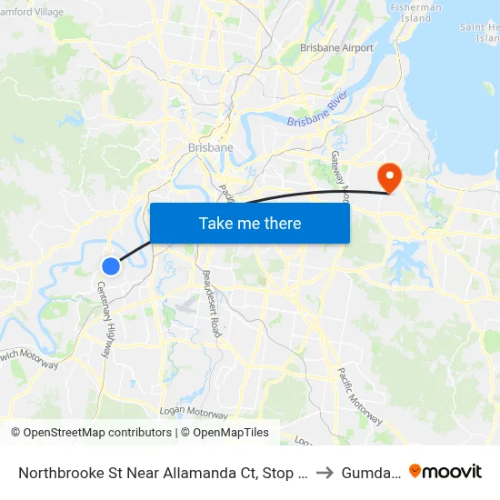 Northbrooke St Near Allamanda Ct, Stop 59 to Gumdale map
