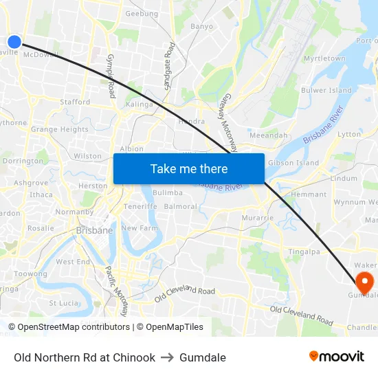 Old Northern Rd at Chinook to Gumdale map