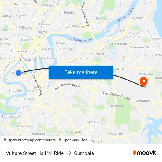 Vulture Street Hail 'N' Ride to Gumdale map