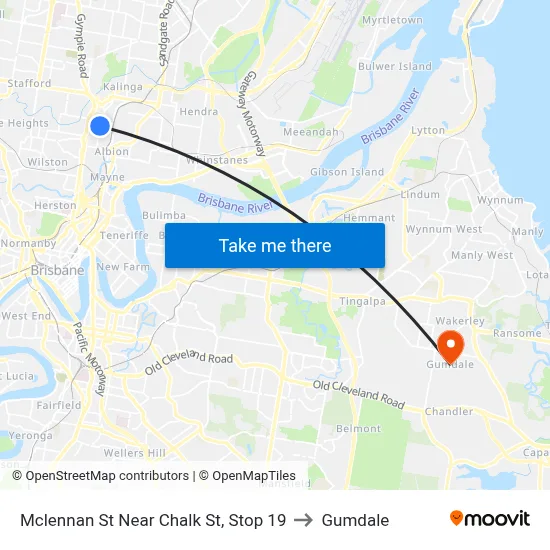 Mclennan St Near Chalk St, Stop 19 to Gumdale map