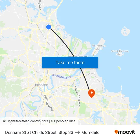 Denham St at Childs Street, Stop 33 to Gumdale map