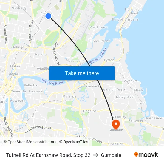 Tufnell Rd At Earnshaw Road, Stop 32 to Gumdale map