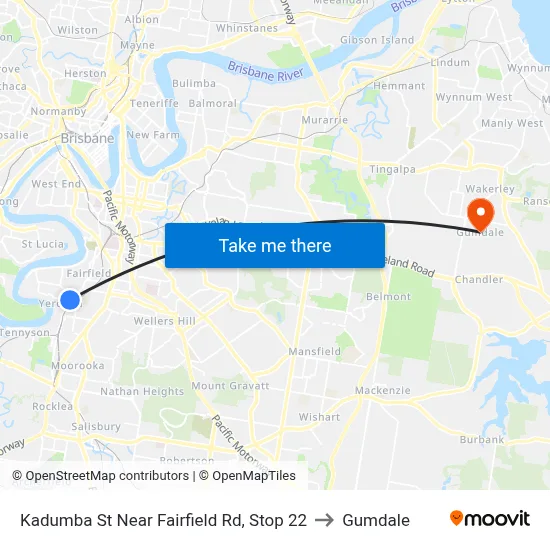 Kadumba St Near Fairfield Rd, Stop 22 to Gumdale map