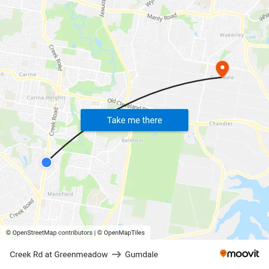 Creek Rd at Greenmeadow to Gumdale map
