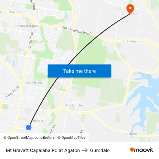 Mt Gravatt Capalaba Rd at Agaton to Gumdale map