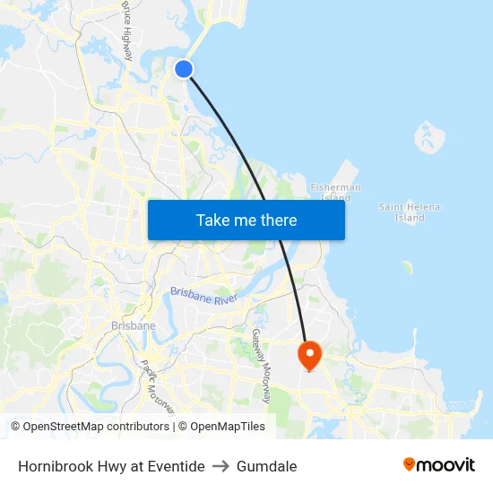 Hornibrook Hwy at Eventide to Gumdale map