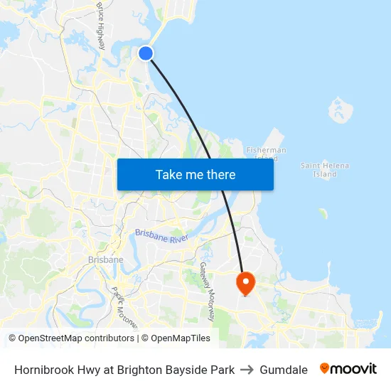 Hornibrook Hwy at Brighton Bayside Park to Gumdale map
