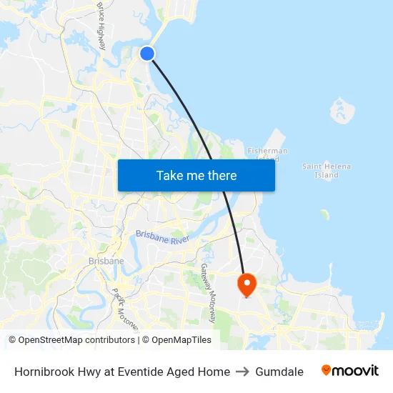 Hornibrook Hwy at Eventide Aged Home to Gumdale map