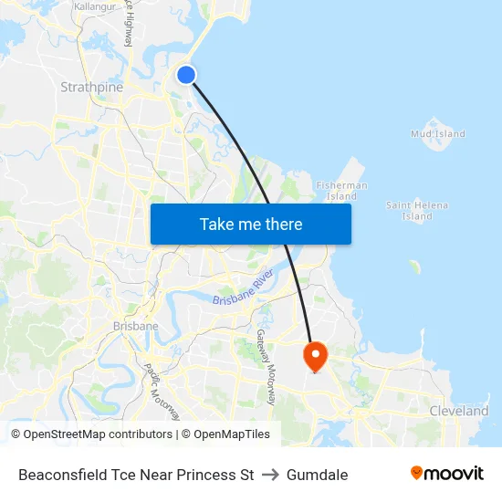 Beaconsfield Tce Near Princess St to Gumdale map