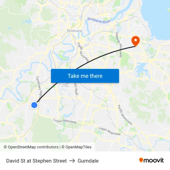 David St at Stephen Street to Gumdale map
