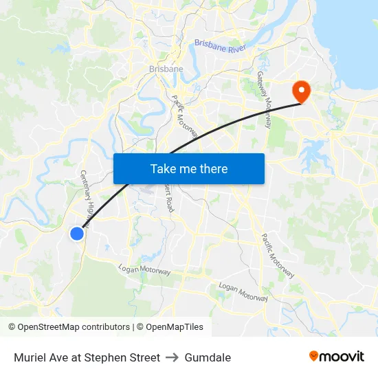 Muriel Ave at Stephen Street to Gumdale map