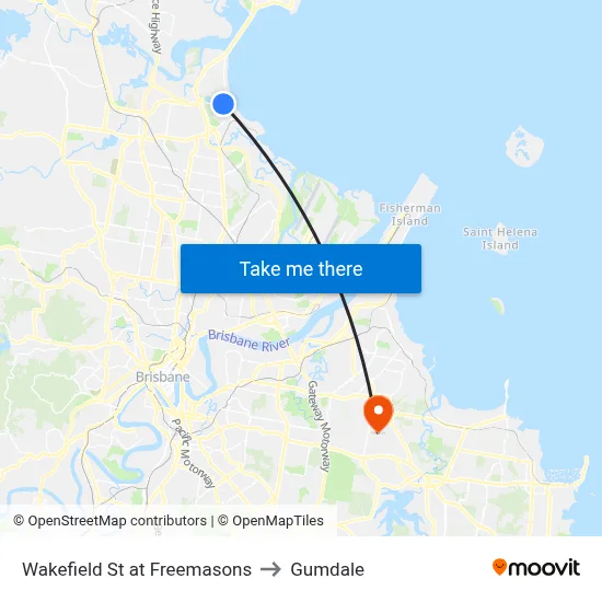 Wakefield St at Freemasons to Gumdale map