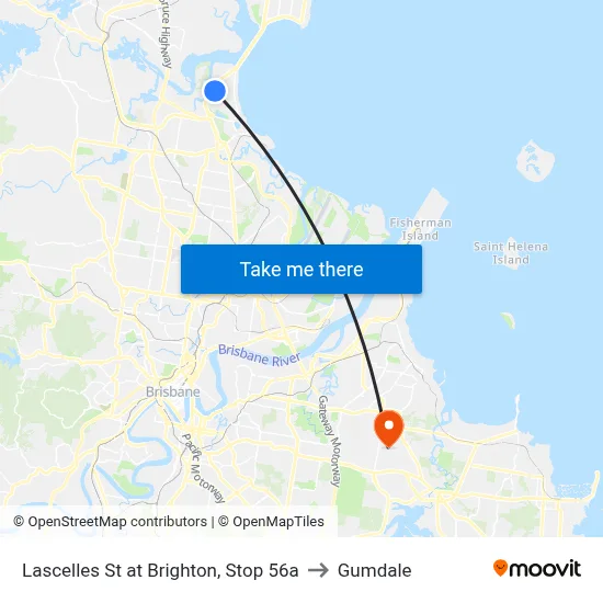 Lascelles St at Brighton, Stop 56a to Gumdale map