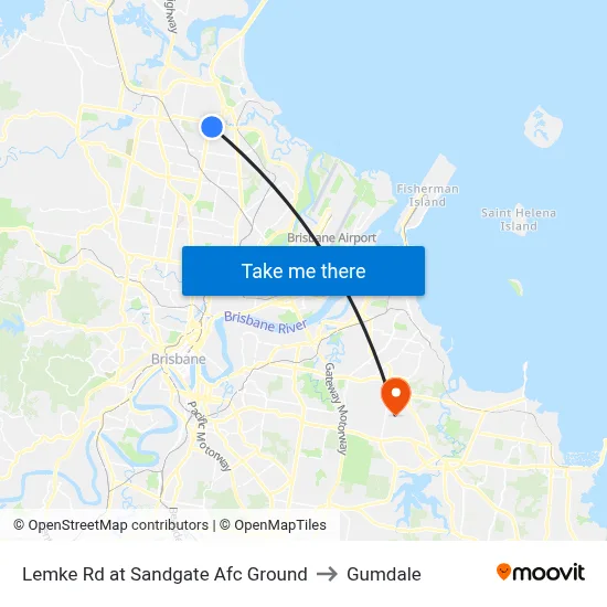 Lemke Rd at Sandgate Afc Ground to Gumdale map