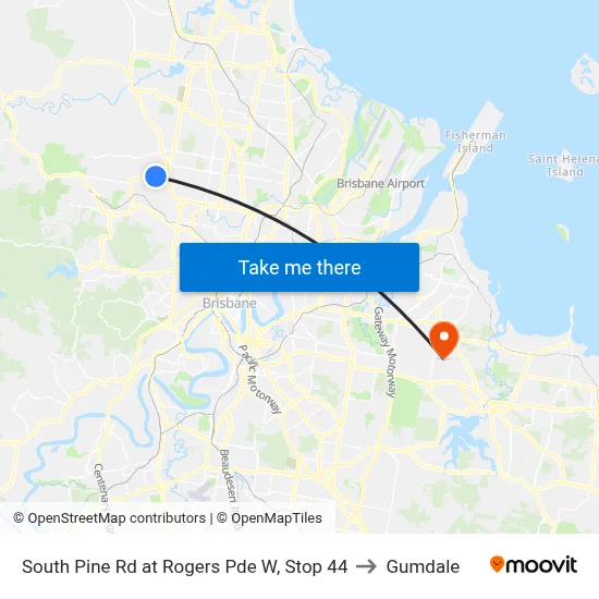South Pine Rd at Rogers Pde W, Stop 44 to Gumdale map