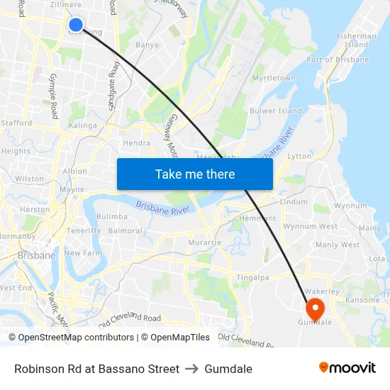 Robinson Rd at Bassano Street to Gumdale map