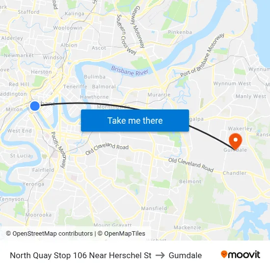 North Quay Stop 106 Near Herschel St to Gumdale map