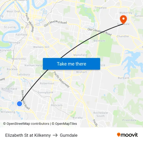 Elizabeth St at Kilkenny to Gumdale map