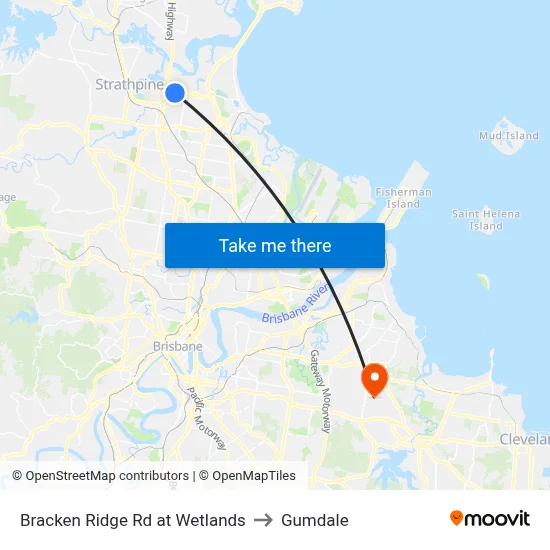 Bracken Ridge Rd at Wetlands to Gumdale map