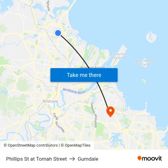 Phillips St at Tomah Street to Gumdale map