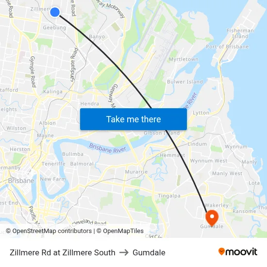 Zillmere Rd at Zillmere South to Gumdale map
