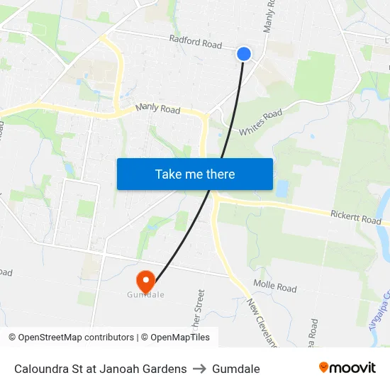 Caloundra St at Janoah Gardens to Gumdale map