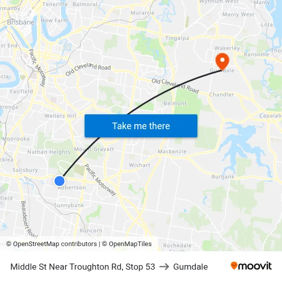 Middle St Near Troughton Rd, Stop 53 to Gumdale map