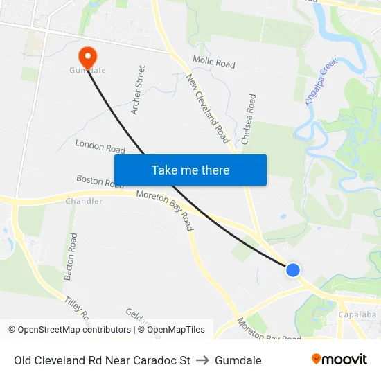 Old Cleveland Rd Near Caradoc St to Gumdale map