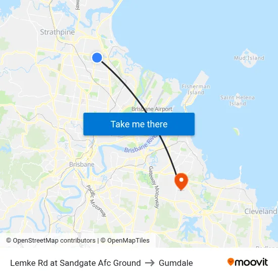 Lemke Rd at Sandgate Afc Ground to Gumdale map