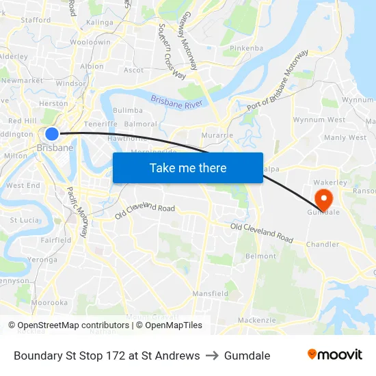 Boundary St Stop 172 at St Andrews to Gumdale map
