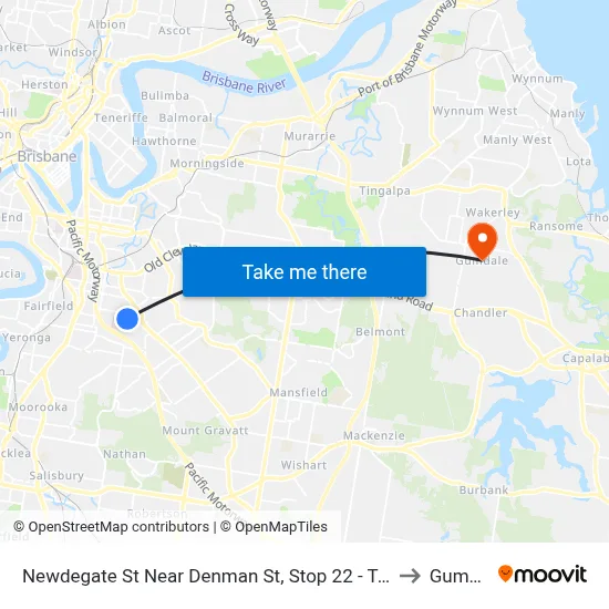 Newdegate St Near Denman St, Stop 22 - Temp Closure to Gumdale map