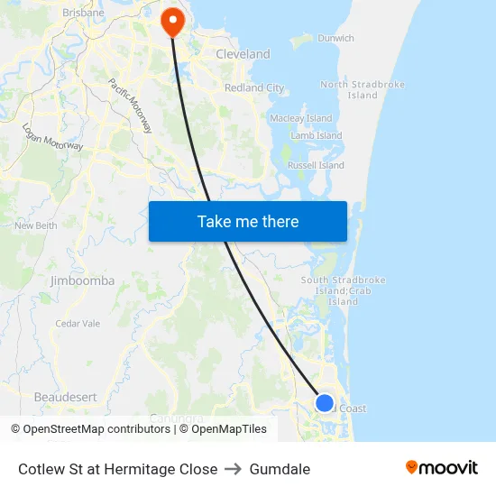 Cotlew St at Hermitage Close to Gumdale map