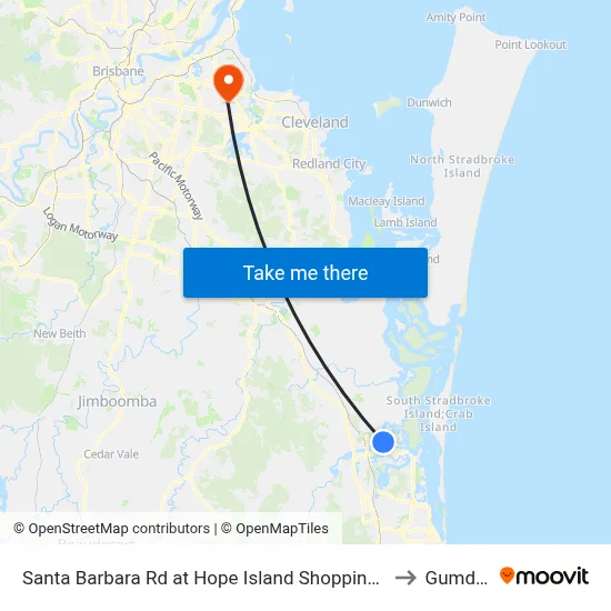 Santa Barbara Rd at Hope Island Shopping Centre to Gumdale map