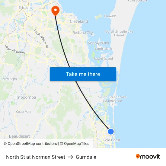 North St at Norman Street to Gumdale map