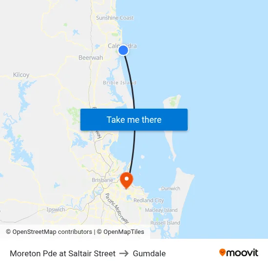 Moreton Pde at Saltair Street to Gumdale map