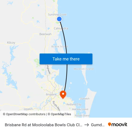 Brisbane Rd at Mooloolaba Bowls Club Closed to Gumdale map