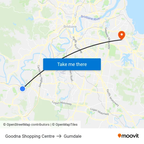 Goodna Shopping Centre to Gumdale map