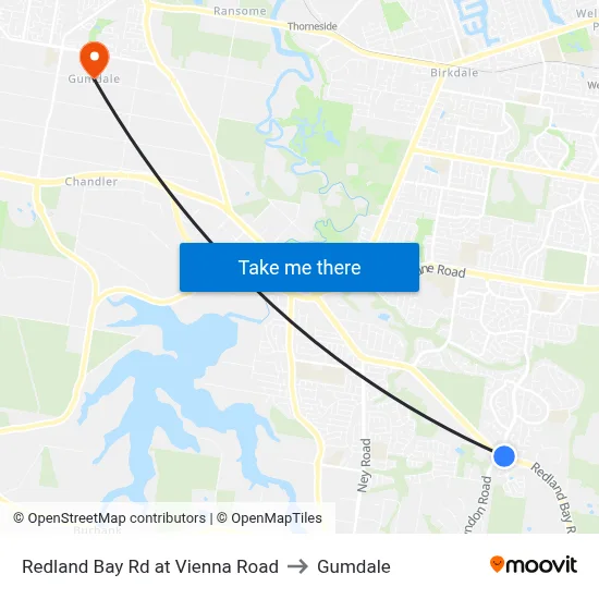 Redland Bay Rd at Vienna Road to Gumdale map