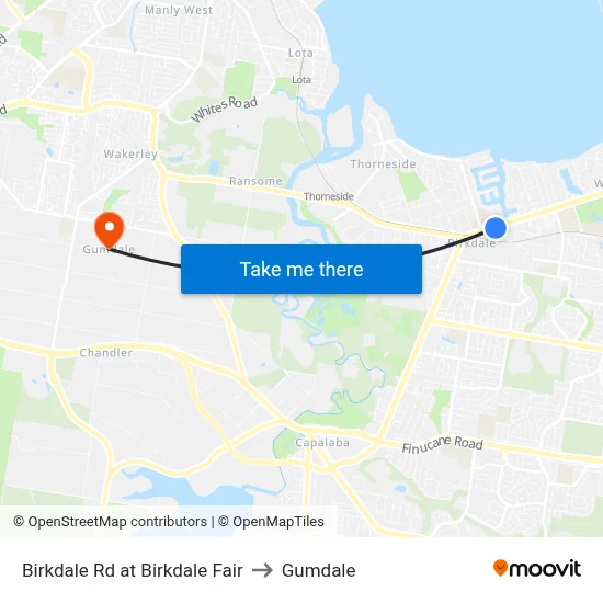 Birkdale Rd at Birkdale Fair to Gumdale map