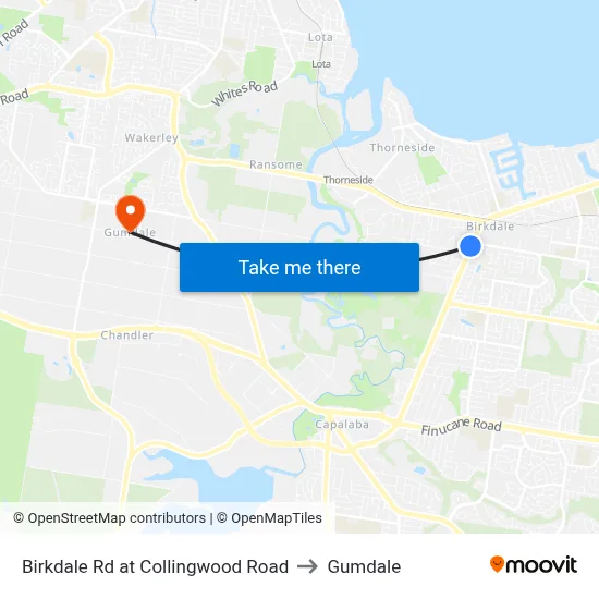 Birkdale Rd at Collingwood Road to Gumdale map