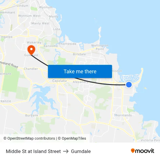 Middle St at Island Street to Gumdale map