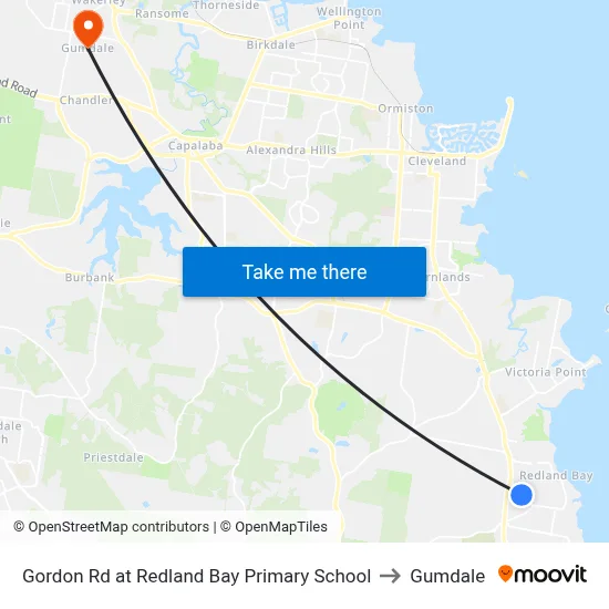 Gordon Rd at Redland Bay Primary School to Gumdale map